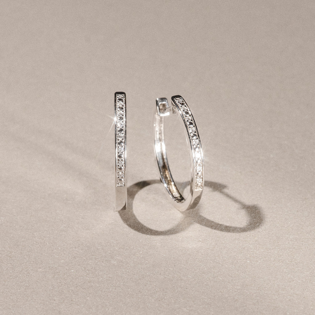 Lyra 0.16ct Lab Diamond Hoop Earrings in Sterling Silver