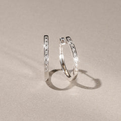 Lyra 0.16ct Lab Diamond Hoop Earrings in Sterling Silver