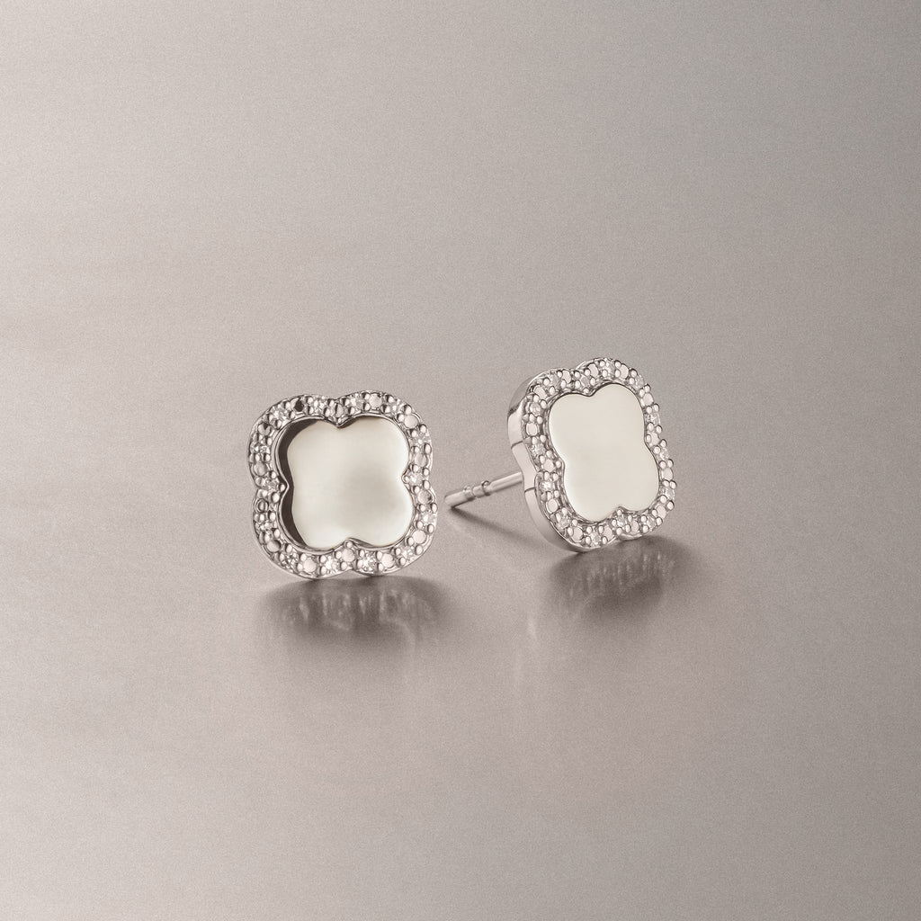 Florence 0.08ct Lab Diamond Halo Stud Earrings in Sterling Silver