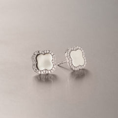 Florence 0.08ct Lab Diamond Halo Stud Earrings in Sterling Silver