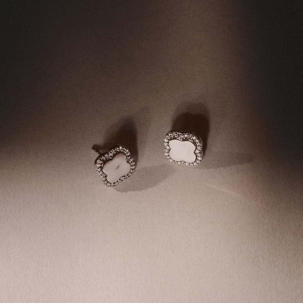 Florence 0.08ct Lab Diamond Halo Stud Earrings in Sterling Silver