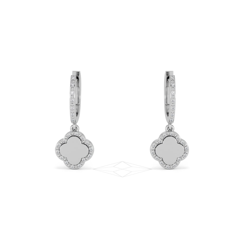 Florence 0.15ct Lab Diamond Halo Huggie Earrings in Sterling Silver