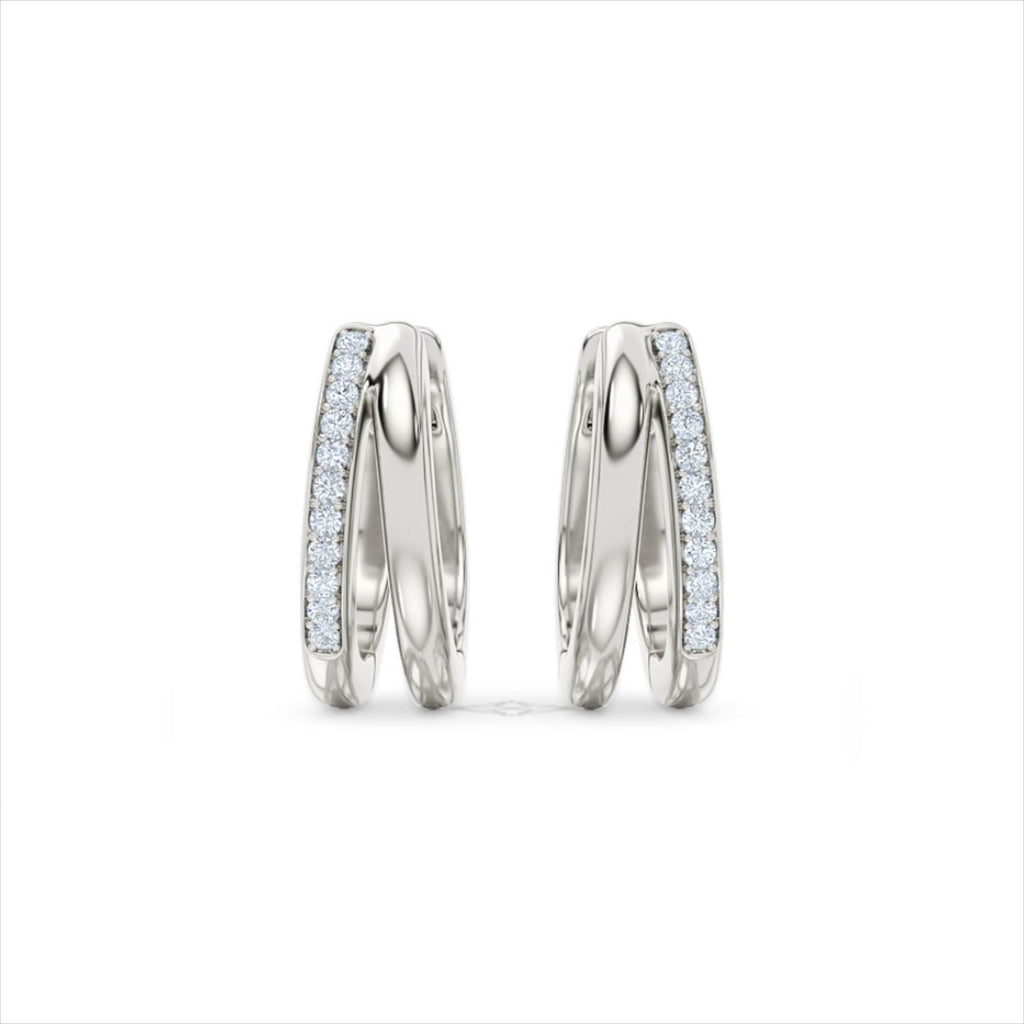 Heritage 0.10ct Lab Diamond Split Huggies Earrings in Sterling Silver