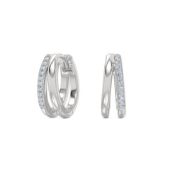 Heritage 0.10ct Lab Diamond Split Huggies Earrings in Sterling Silver