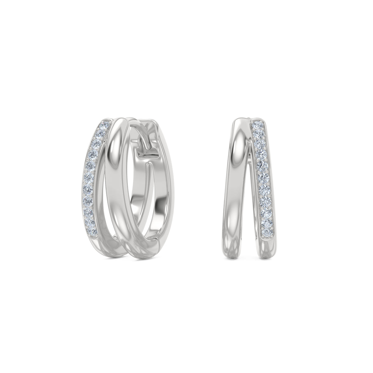 Heritage 0.10ct Lab Diamond Split Huggies Earrings in Sterling Silver