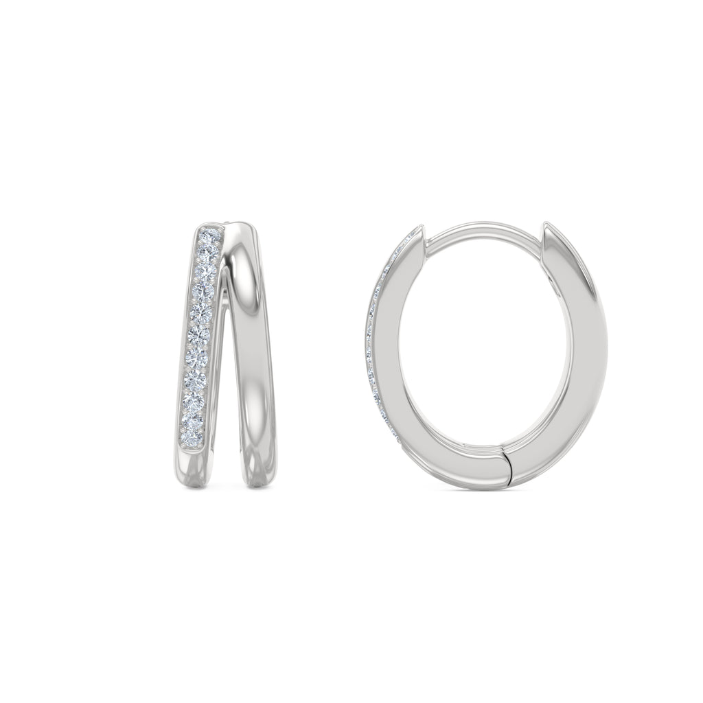 Heritage 0.10ct Lab Diamond Split Huggies Earrings in Sterling Silver