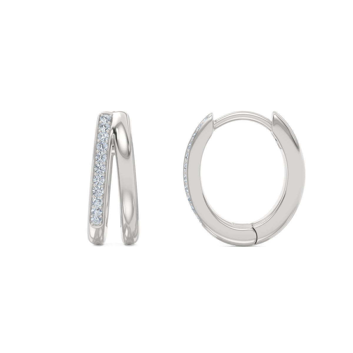 Heritage 0.10ct Lab Diamond Split Huggies Earrings in Sterling Silver