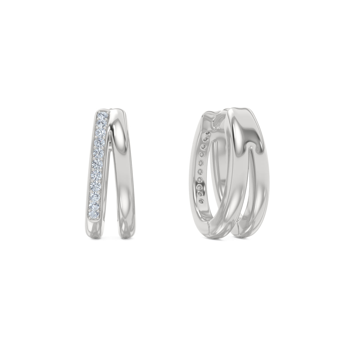 Heritage 0.10ct Lab Diamond Split Huggies Earrings in Sterling Silver