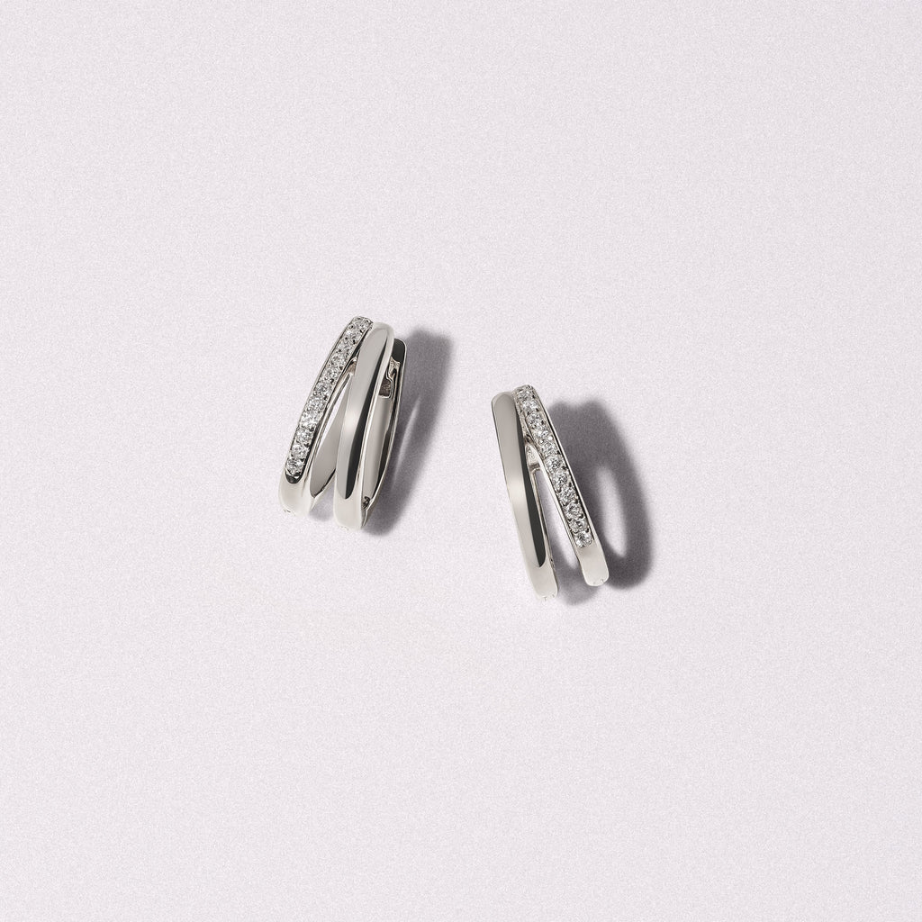 Heritage 0.10ct Lab Diamond Split Huggies Earrings in Sterling Silver