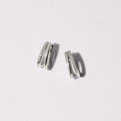 Heritage 0.10ct Lab Diamond Split Huggies Earrings in Sterling Silver