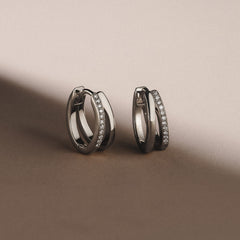 Heritage 0.10ct Lab Diamond Split Huggies Earrings in Sterling Silver