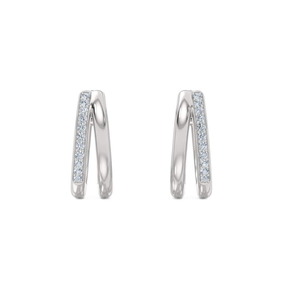 Heritage 0.10ct Lab Diamond Split Huggies Earrings in Sterling Silver
