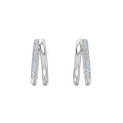 Heritage 0.10ct Lab Diamond Split Huggies Earrings in Sterling Silver