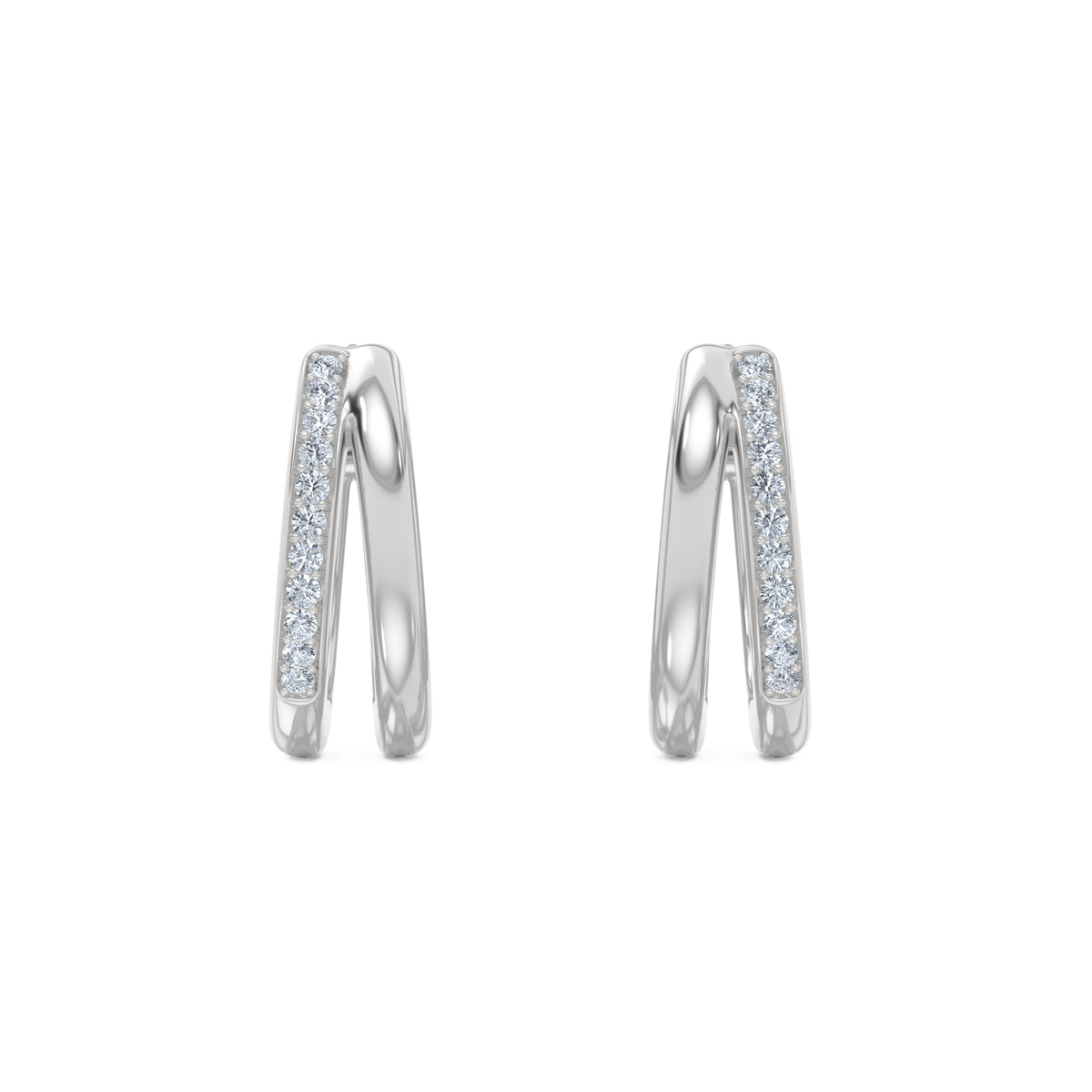 Heritage 0.10ct Lab Diamond Split Huggies Earrings in Sterling Silver