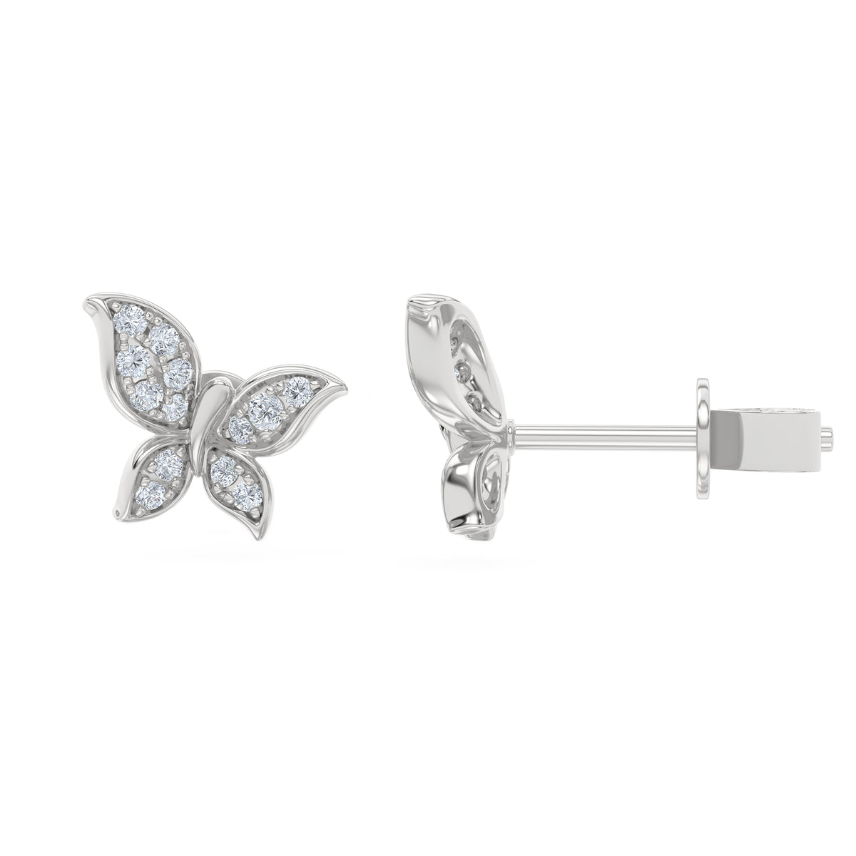 Papillon 0.15ct Lab Diamond Stud Earrings in Sterling Silver