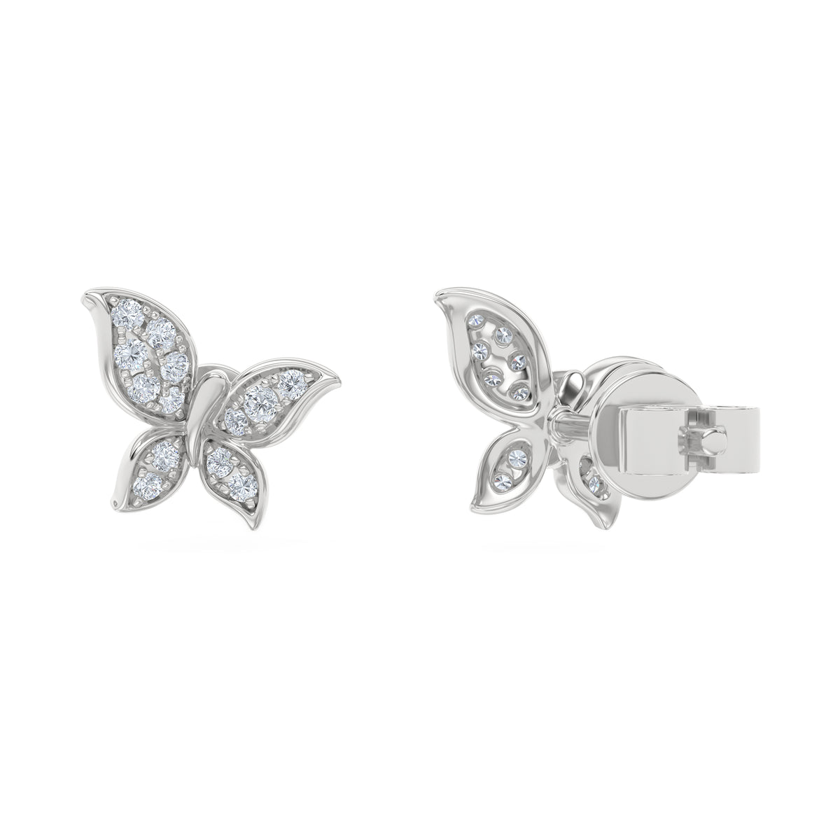Papillon 0.15ct Lab Diamond Stud Earrings in Sterling Silver