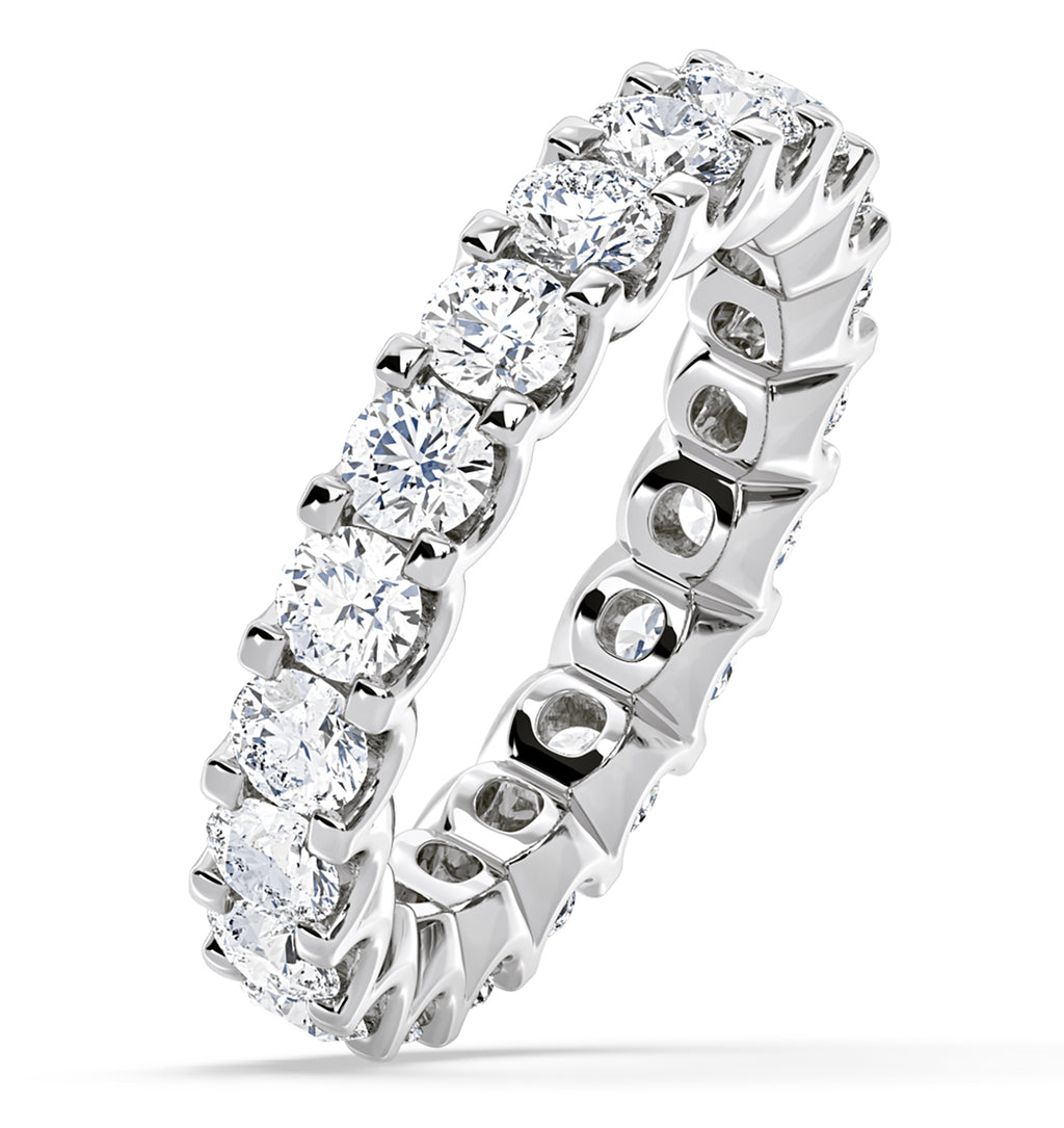 Chloe Lab Diamond Eternity Ring Platinum Claw Set 3.00ct G/Vs