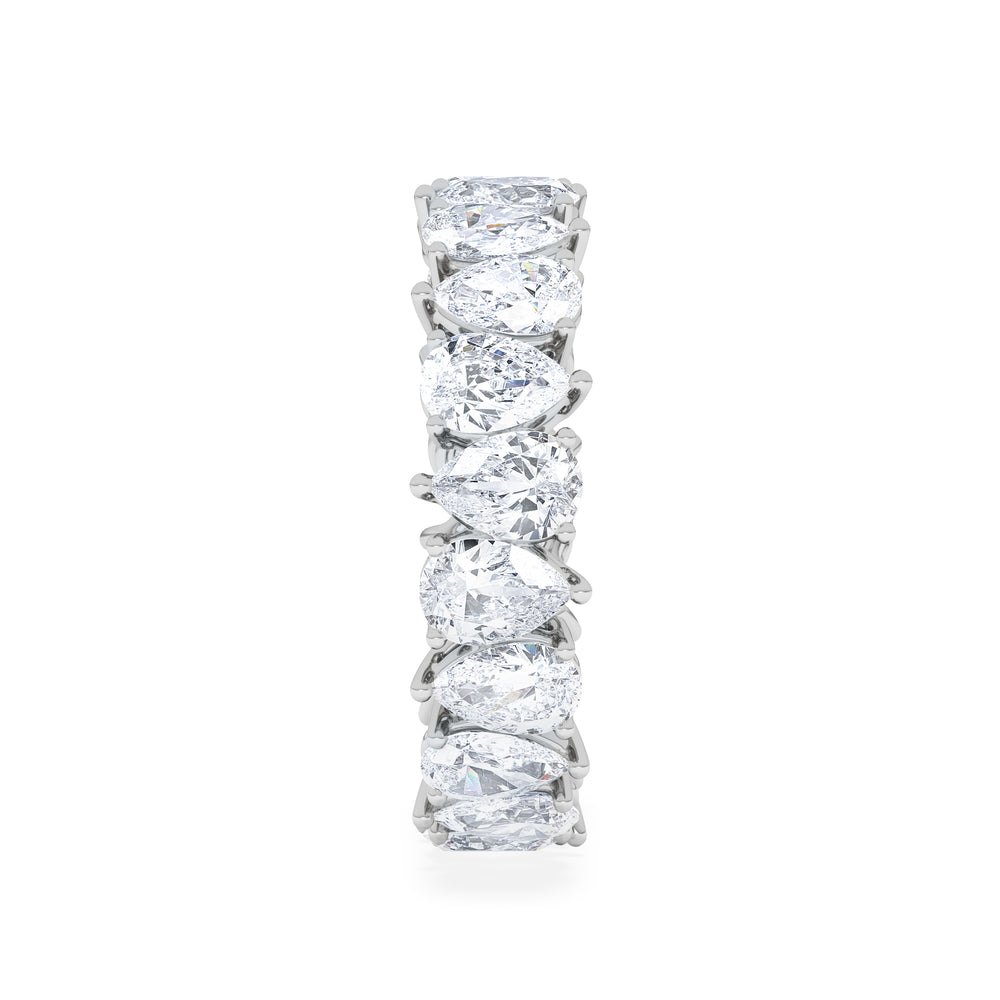 LUXE 4.00ct Lab Diamond Eternity Ring with IGI Certified Pear-Cut Diamonds in 18K White Gold