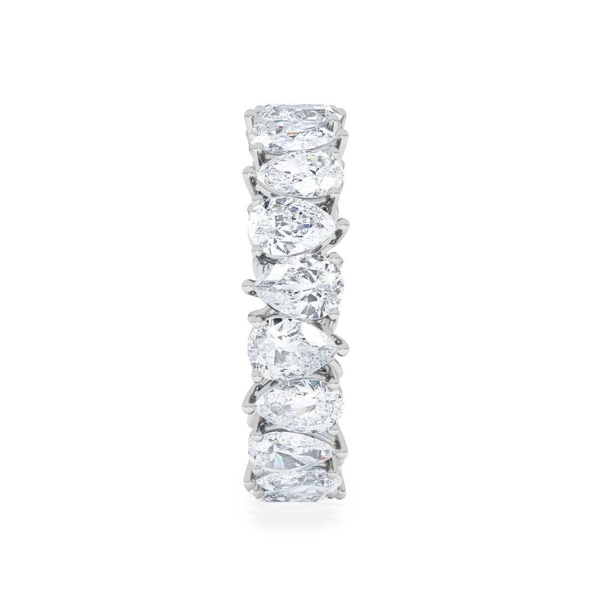 LUXE 4.00ct Lab Diamond Eternity Ring with IGI Certified Pear-Cut Diamonds in 18K White Gold