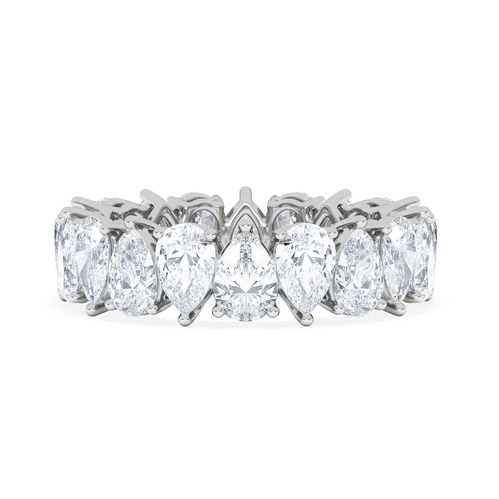 LUXE 4.00ct Lab Diamond Eternity Ring with IGI Certified Pear-Cut Diamonds in 18K White Gold