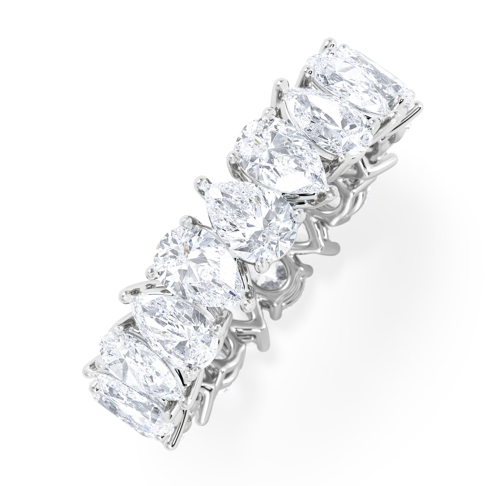 LUXE 4.00ct Lab Diamond Eternity Ring with IGI Certified Pear-Cut Diamonds in 18K White Gold
