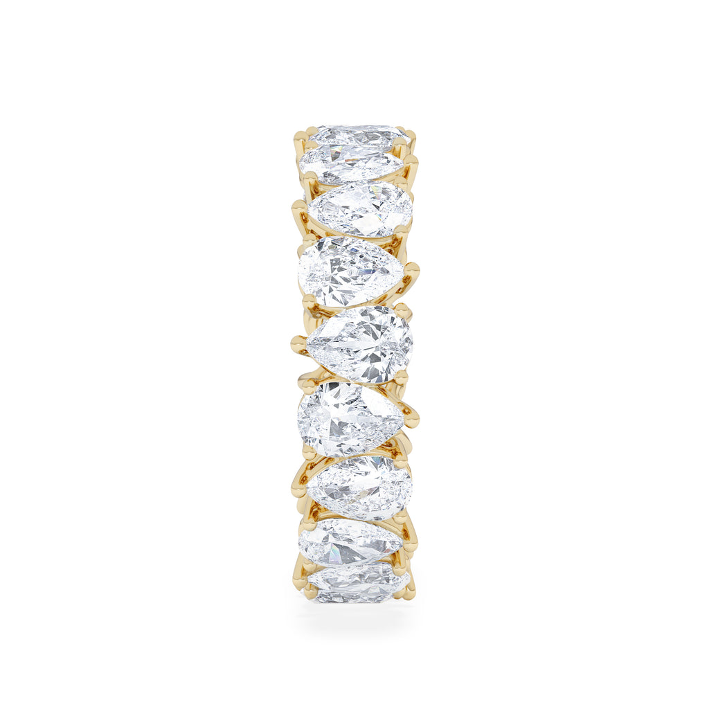 LUXE 4.00ct Lab Diamond Eternity Ring with IGI Certified Pear-Cut Diamonds in 18K Yellow Gold