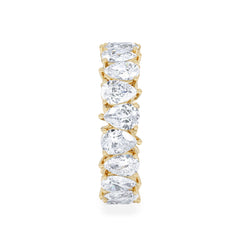 LUXE 4.00ct Lab Diamond Eternity Ring with IGI Certified Pear-Cut Diamonds in 18K Yellow Gold