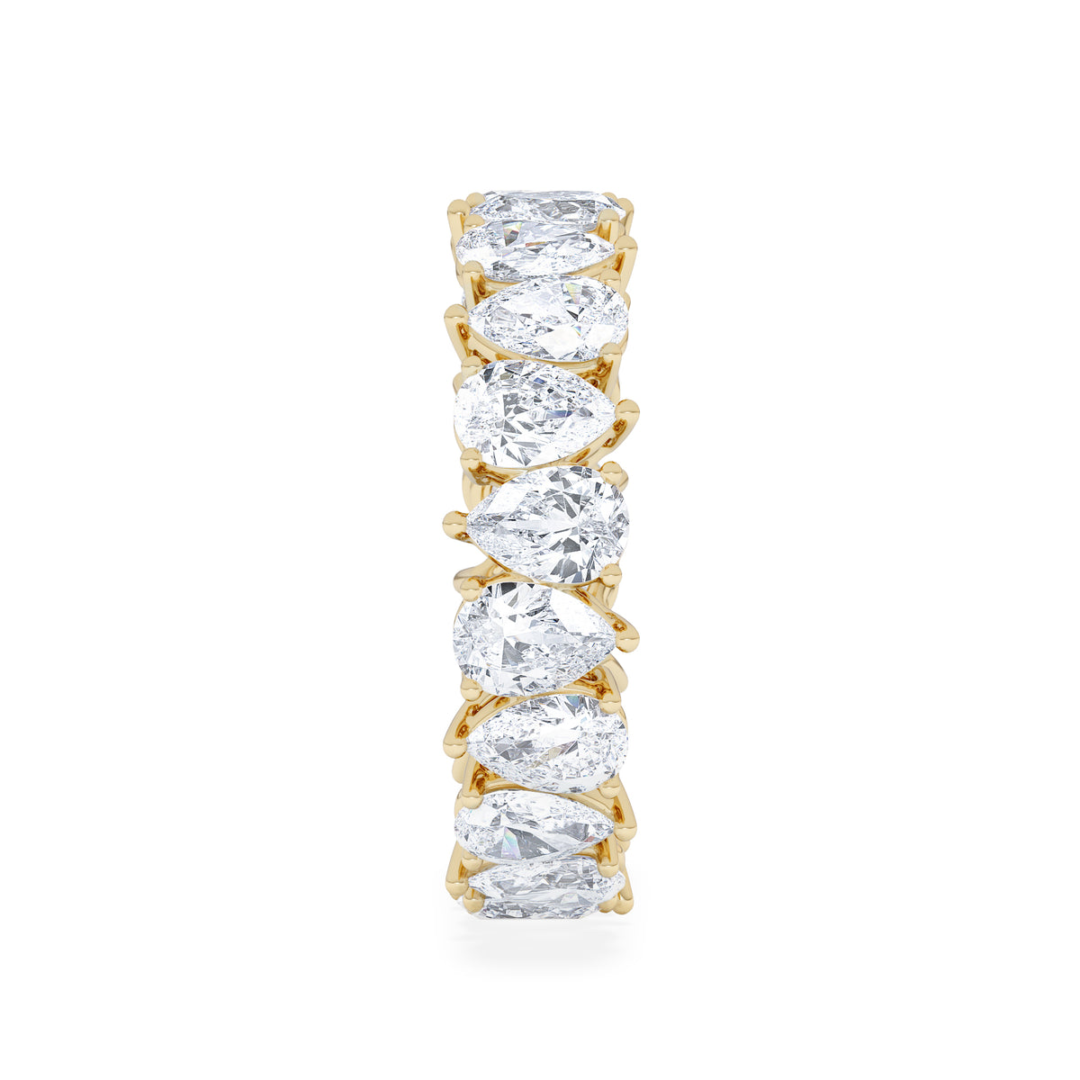 LUXE 4.00ct Lab Diamond Eternity Ring with IGI Certified Pear-Cut Diamonds in 18K Yellow Gold
