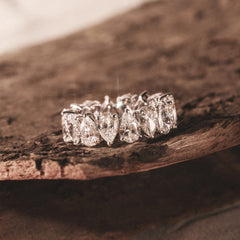 LUXE 5.00ct Lab Diamond Eternity Ring with IGI Certified Pear-Cut Diamonds in 18K White Gold