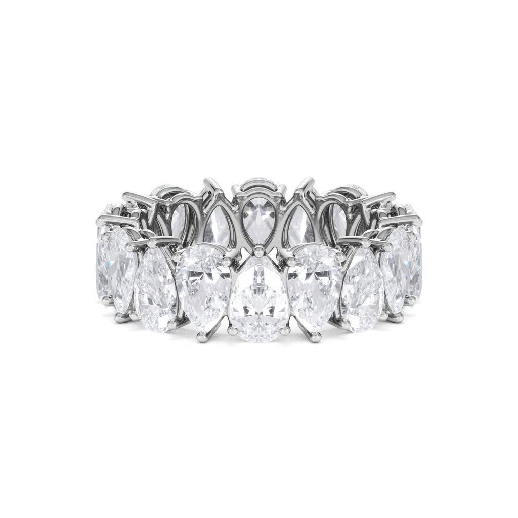 LUXE 5.00ct Lab Diamond Eternity Ring with IGI Certified Pear-Cut Diamonds in 18K White Gold