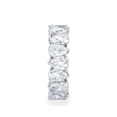 LUXE 5.00ct Lab Diamond Eternity Ring with IGI Certified Pear-Cut Diamonds in 18K White Gold