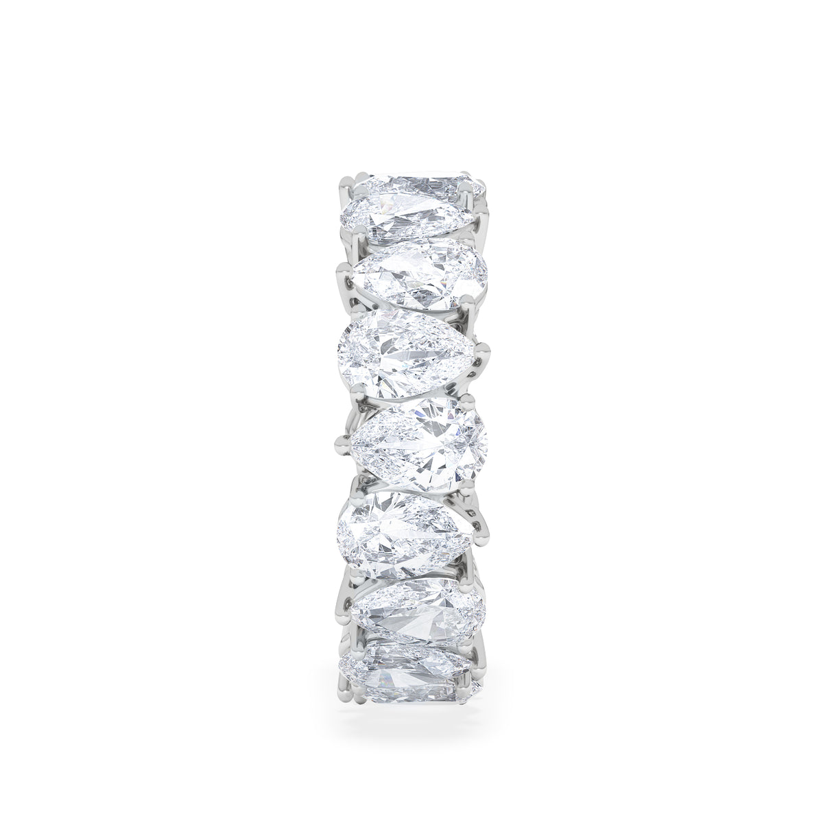 LUXE 5.00ct Lab Diamond Eternity Ring with IGI Certified Pear-Cut Diamonds in 18K White Gold