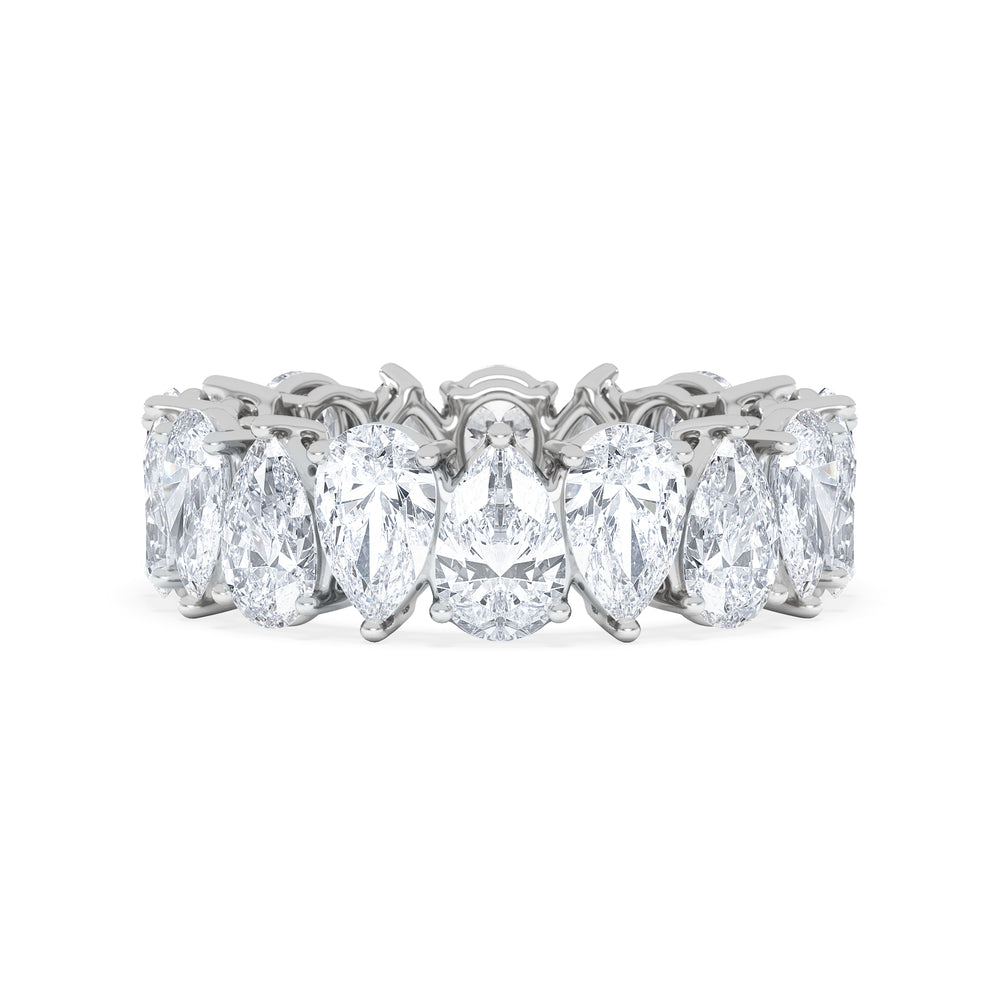 LUXE 5.00ct Lab Diamond Eternity Ring with IGI Certified Pear-Cut Diamonds in 18K White Gold