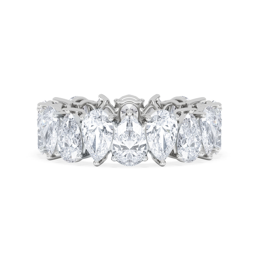 LUXE 5.00ct Lab Diamond Eternity Ring with IGI Certified Pear-Cut Diamonds in 18K White Gold