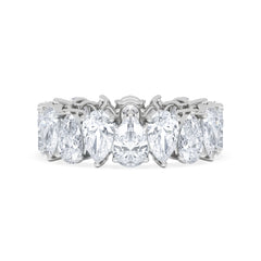 LUXE 5.00ct Lab Diamond Eternity Ring with IGI Certified Pear-Cut Diamonds in 18K White Gold