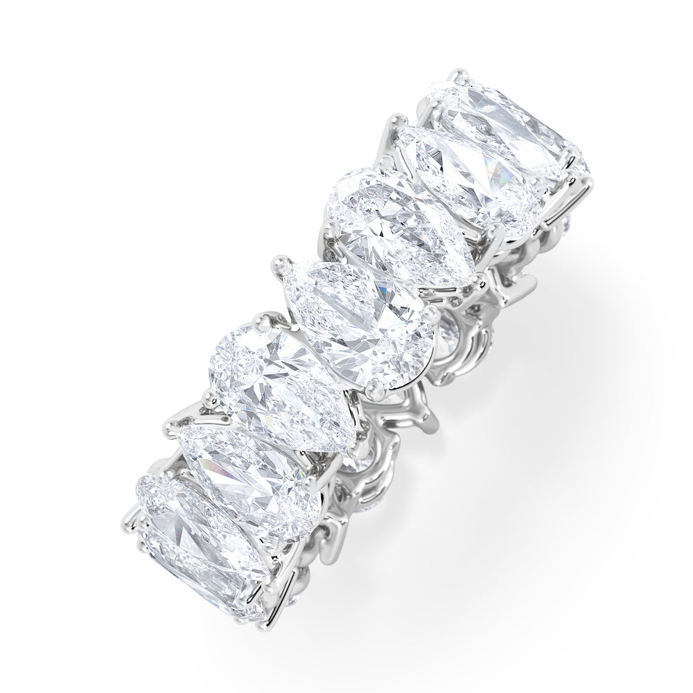 LUXE 5.00ct Lab Diamond Eternity Ring with IGI Certified Pear-Cut Diamonds in 18K White Gold