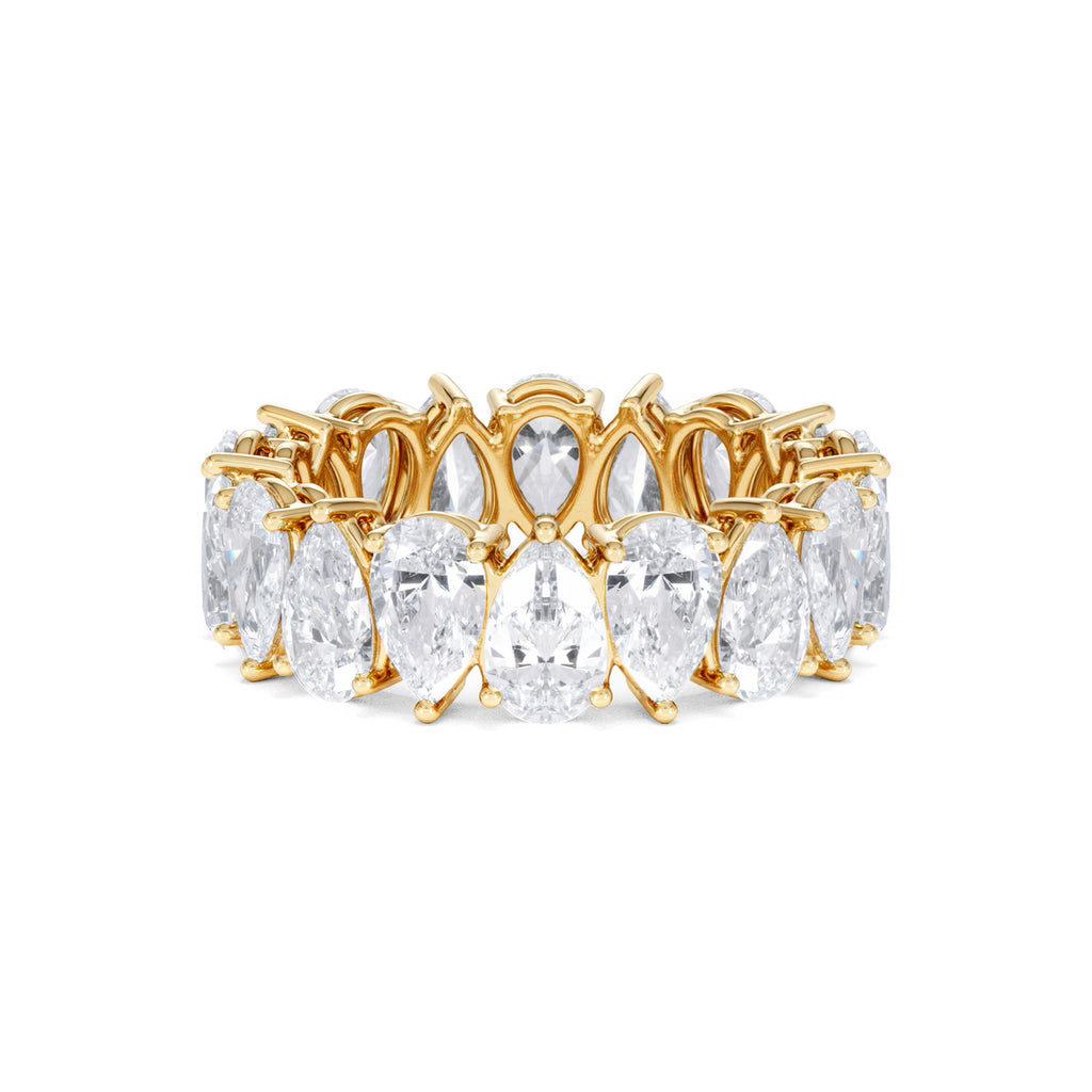 LUXE 5.00ct Lab Diamond Eternity Ring with IGI Certified Pear-Cut Diamonds in 18K Yellow Gold