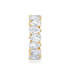 LUXE 5.00ct Lab Diamond Eternity Ring with IGI Certified Pear-Cut Diamonds in 18K Yellow Gold