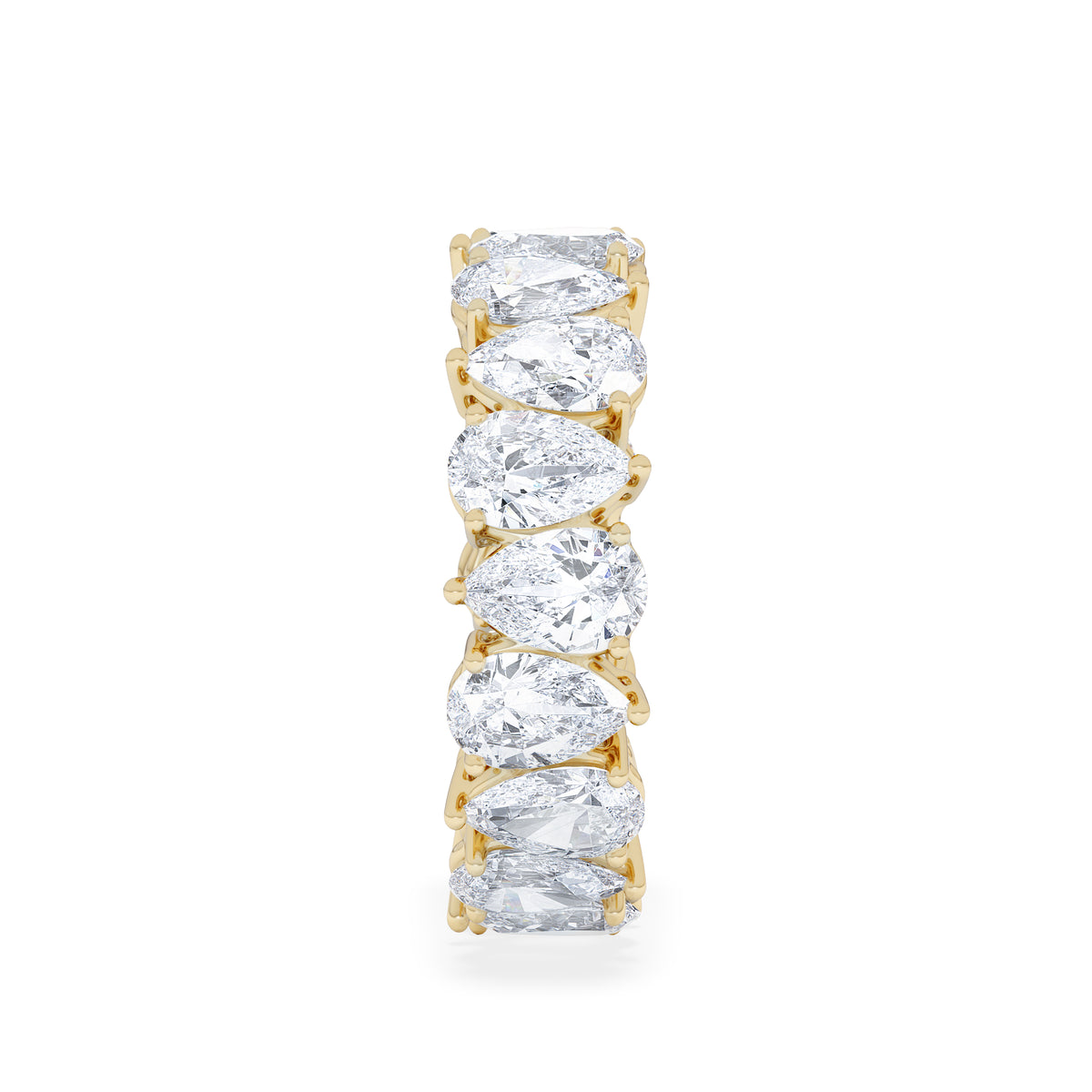 LUXE 5.00ct Lab Diamond Eternity Ring with IGI Certified Pear-Cut Diamonds in 18K Yellow Gold