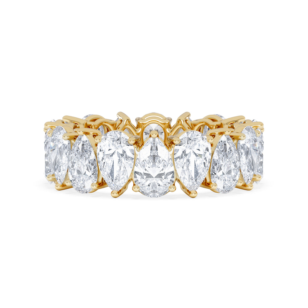 LUXE 5.00ct Lab Diamond Eternity Ring with IGI Certified Pear-Cut Diamonds in 18K Yellow Gold