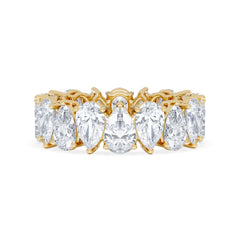 LUXE 5.00ct Lab Diamond Eternity Ring with IGI Certified Pear-Cut Diamonds in 18K Yellow Gold