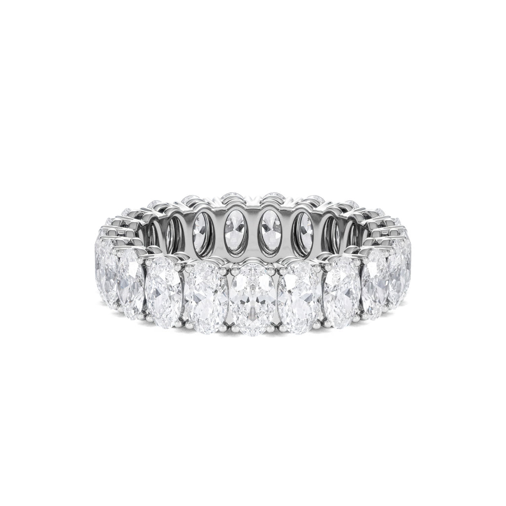 LUXE 4.00ct Lab Diamond Eternity Ring with IGI Certified Oval-Cut Diamonds in 18K White Gold