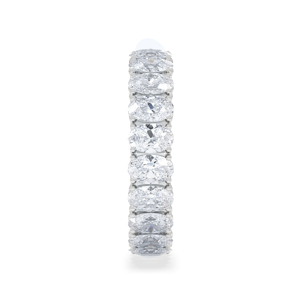 LUXE 4.00ct Lab Diamond Eternity Ring with IGI Certified Oval-Cut Diamonds in 18K White Gold