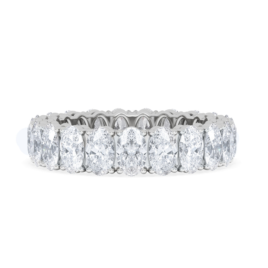 LUXE 4.00ct Lab Diamond Eternity Ring with IGI Certified Oval-Cut Diamonds in 18K White Gold