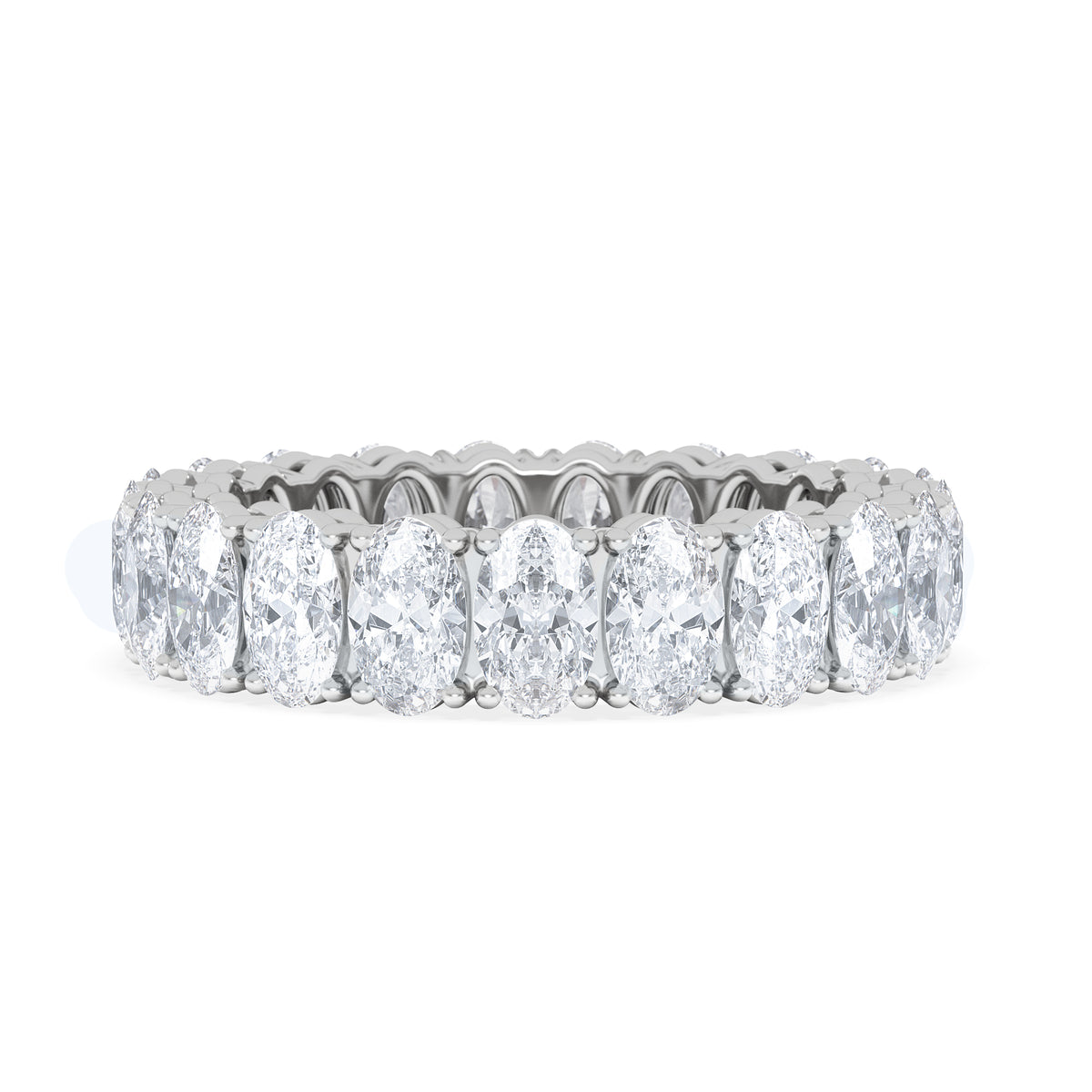LUXE 4.00ct Lab Diamond Eternity Ring with IGI Certified Oval-Cut Diamonds in 18K White Gold