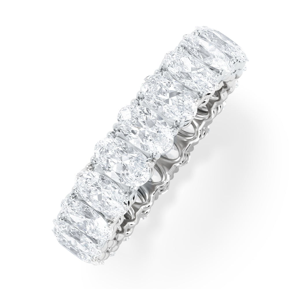 LUXE 4.00ct Lab Diamond Eternity Ring with IGI Certified Oval-Cut Diamonds in 18K White Gold