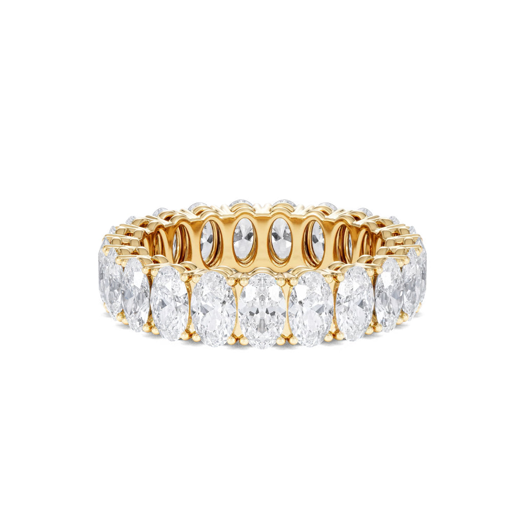 LUXE 4.00ct Lab Diamond Eternity Ring with IGI Certified Oval-Cut Diamonds in 18K Yellow Gold