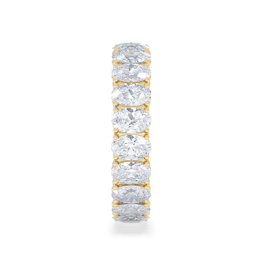 LUXE 4.00ct Lab Diamond Eternity Ring with IGI Certified Oval-Cut Diamonds in 18K Yellow Gold