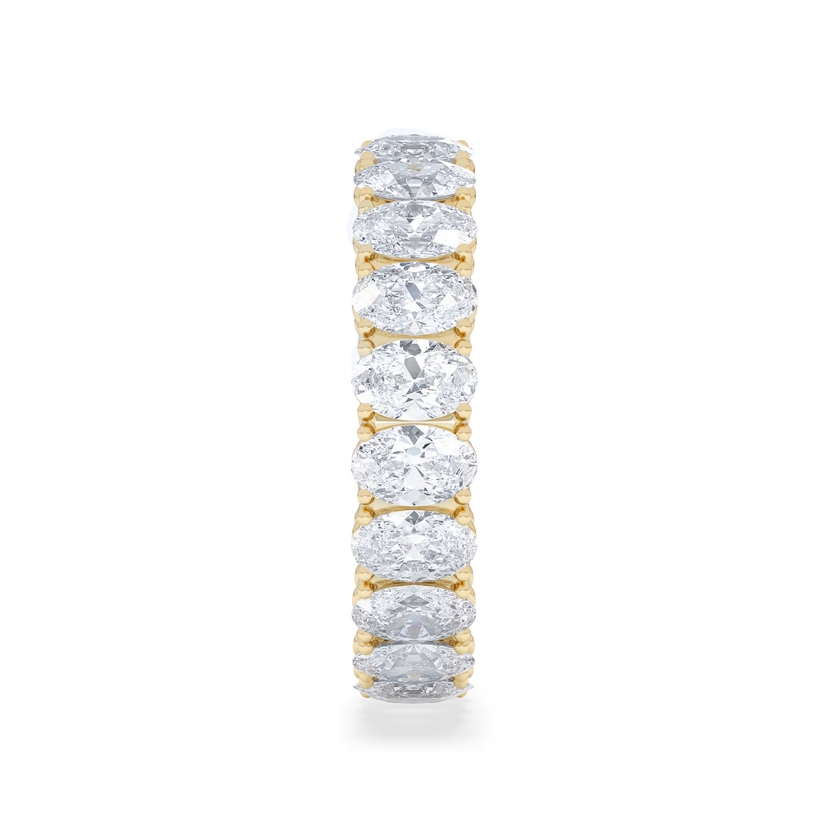 LUXE 4.00ct Lab Diamond Eternity Ring with IGI Certified Oval-Cut Diamonds in 18K Yellow Gold