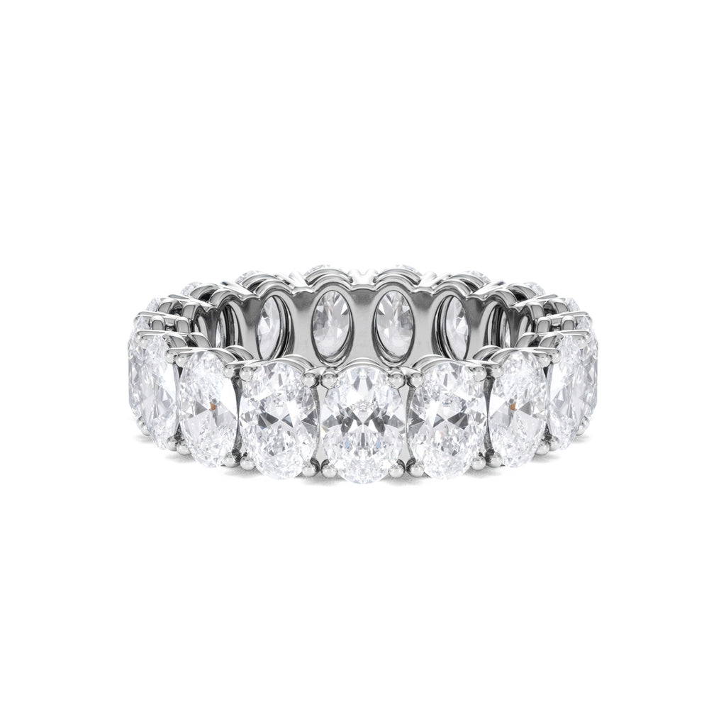 LUXE 5.00ct Lab Diamond Eternity Ring with IGI Certified Oval-Cut Diamonds in 18K White Gold